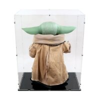 Vetrina in acrilico per la figura Hot Toys LMS013 1/1 Star Wars Grogu Masterpiece (Con base nera)
