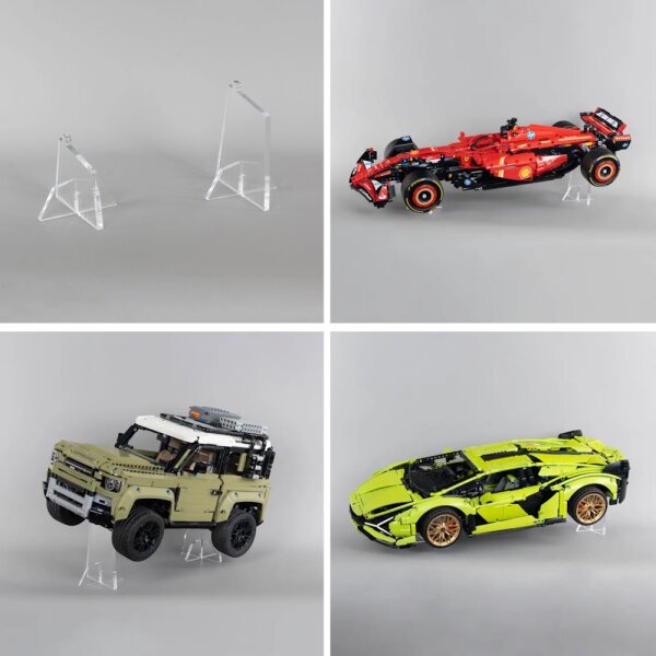 Acrylic stand for LEGO&reg; Technic and Creator cars (angled 6/10 cm high)