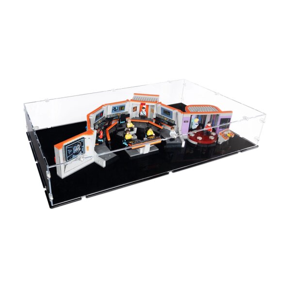 Pr&eacute;sentoir en acrylique pour LEGO&reg; 11385 Star Trek - pont de l&rsquo;U.S.S. Enterprise NCC-1701 (avec fond noir)