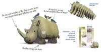 Rhinocéros - Maquette 3D de figurines en carton