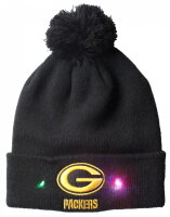 Green Bay Packers - NFL - Bonnet à pompon (Beanie) avec LED clignotantes - Noir