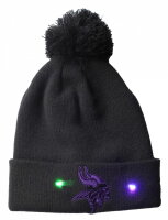 Minnesota Vikings - NFL - Bonnet à pompon (Beanie) avec LED clignotantes - Noir