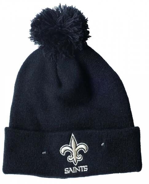 New Orleans Saints - NFL - Cappello con pompon (Beanie) con LED lampeggianti - Nero